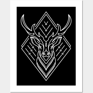 King of Deer (White) Posters and Art